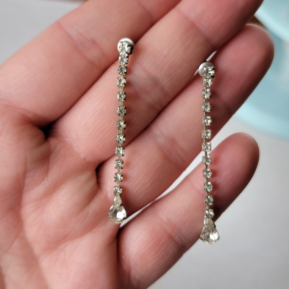 Rhinestone Drop Earrings - Picture 9 of 9